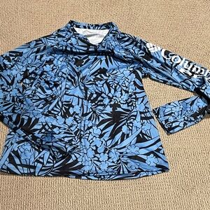 Columbia PFG Blue Floral Long Sleeve Shirt